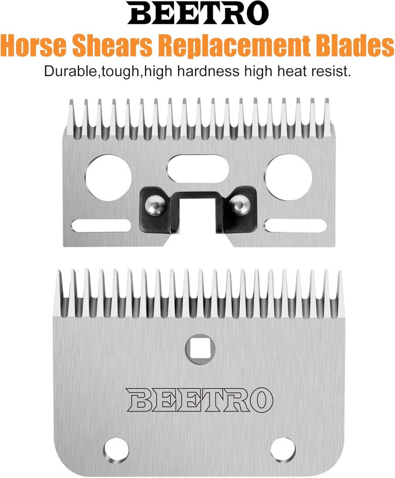 BEETRO 19 and 21 Teeth Horse Shears Replacement Blades, Professional Stainless Steel Clipper Blades for Horse Equine Goat Pony Cattle - Image 1